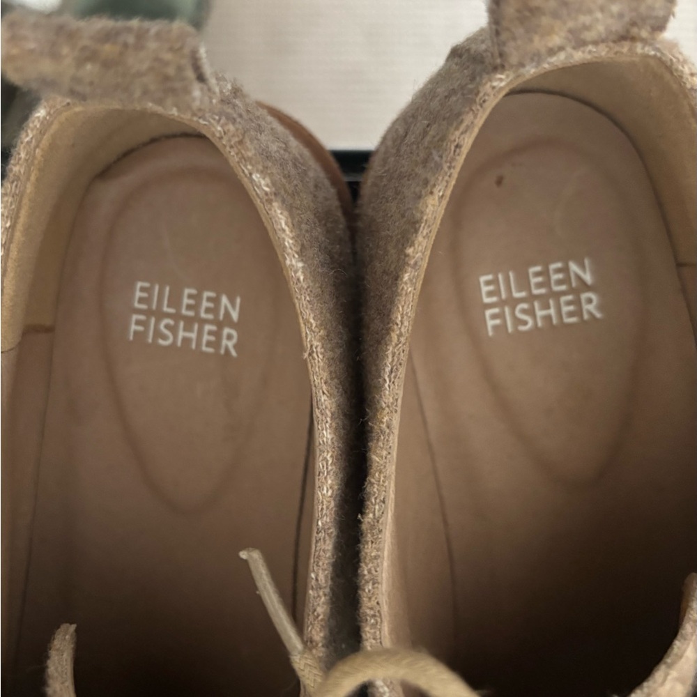 Eileen Fisher Wool Blend Oxford Shoes — Tan - Picture 2 of 4